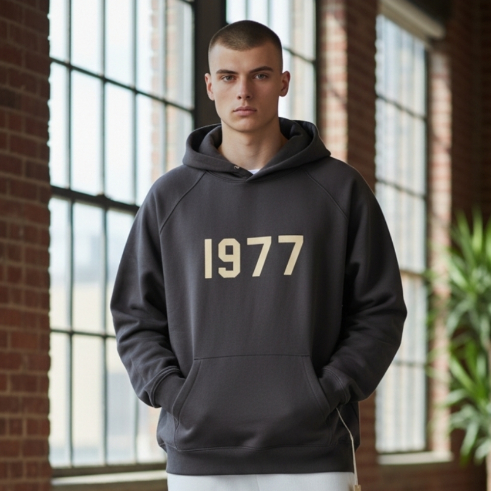 #044 Essentials UNISEX Hoddie Charcoal Color